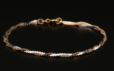 14K Two-Tone Serpentine Chain Bracelet