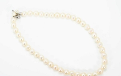 14KW Gold Pearl and Diamond Necklace