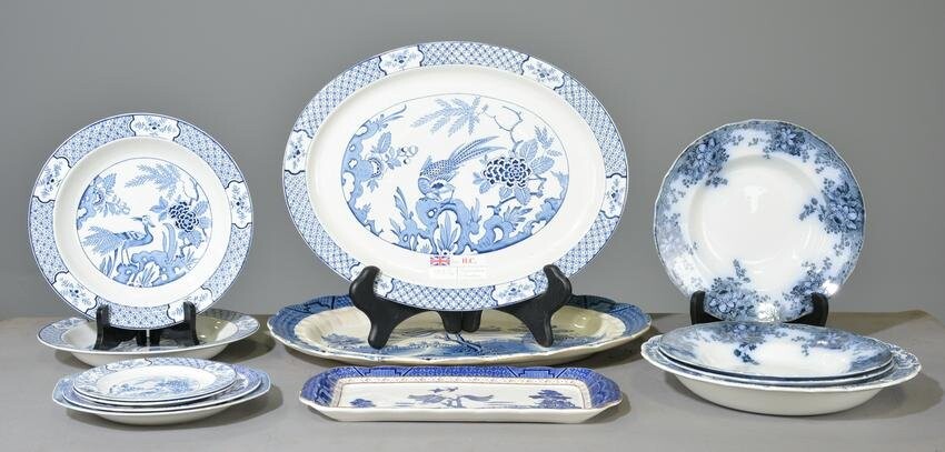 14pcs Assorted Blue & White China - Some Booths