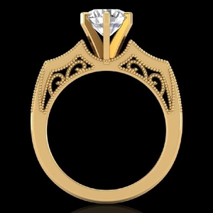 1.51 CTW VS/SI Diamond Solitaire Art Deco Ring 18K