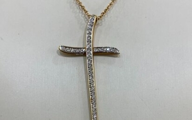 18 kt. Gold - Necklace with pendant - 1.00 ct Diamonds