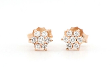 18 kt. Pink gold - Earrings - 0.42 ct Diamonds