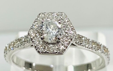 18 kt. White gold - Ring - 0.25 ct Diamonds - Diamonds