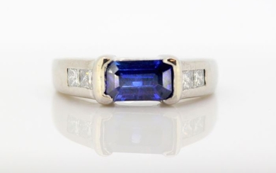 18 kt. White gold - Ring Sapphire