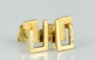 18 kt. Yellow gold - Earrings - 0.03 ct Diamond