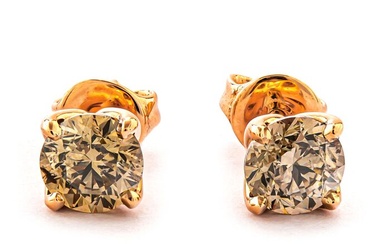 1.80 tcw Diamond Earrings - 14 kt. Pink gold - Earrings - 1.80 ct Diamond - No Reserve Price