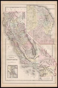 1886 California from Mitchell atlas