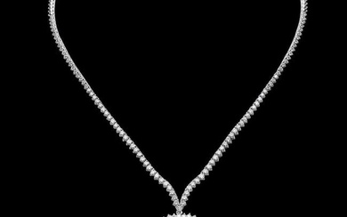 18K White Gold 21.36ct Tourmaline and 8.0ct Diamond Necklace