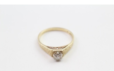 18ct gold vintage round brilliant diamond solitaire with bar...