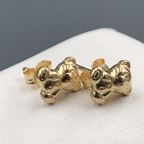 18k 750 yellow gold women's earrings