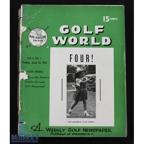 1951/52 Golf World Weekly USA Newspaper Publ'd Pinehurst NC ...