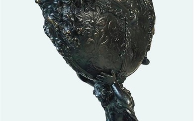 19th Century Bronze Nautilus Cup With Satyr