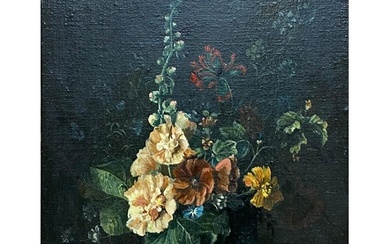 19th century school - floral still life, inscribed verso 'co...