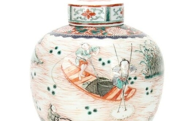 19thC Chinese Famille Rose Porcelain Jar