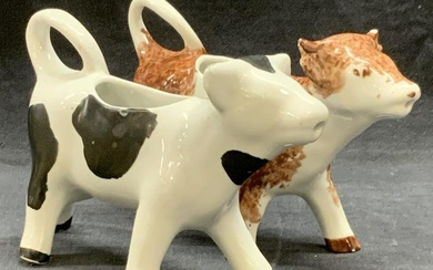 2 Porcelain Cow Figural Creamers, France more