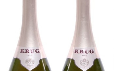 2 bts. Champagne “Rose”, Krug A (hf/in).