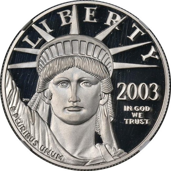2003-W Platinum American Eagle $100 NGC PF70 Ultra Cameo STOCK