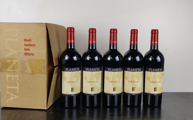 2004 Planeta, Merlot Rosso di Sicilia - Sicily - 5 Bottle (0.75L)