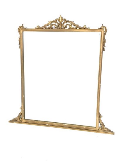 20th century gilt framed over mantel mirror, the rectangular...