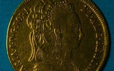 Portugal - Monarchy - Maria I (1786-1799) -Peça (6,400 Reis) 1791 R - Rio de Janeiro - Gold