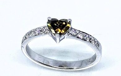 18 kt. White gold - Ring - 0.41 ct Diamond - Diamonds