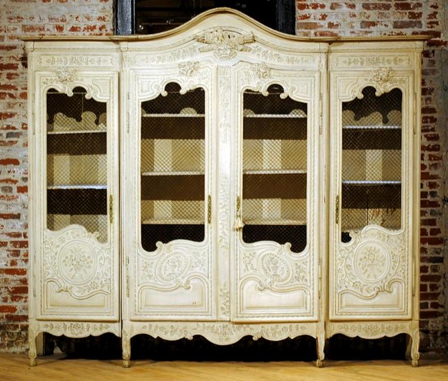 3-PART CARVED FRENCH MARRIAGE ARMOIRE C.1880