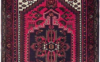 3' x 5' Red Orange Semi-Antique Persian Hamadan Rug 71556