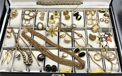[30] Assorted Costume Designer Gold Tone Jewelry
