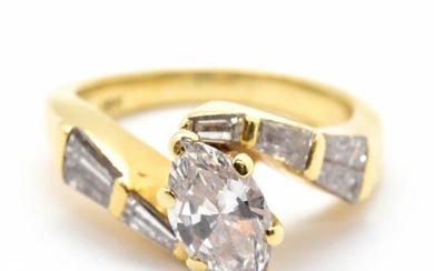 18k Yellow Gold Marquise 1.35cttw Diamond Engagement