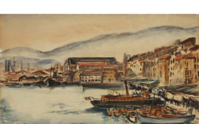 Achille-mile Othon Friesz (1879-1949) Port de Toulon Watercolour on paper;...