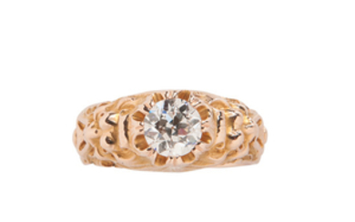 Art Nouveau Gold and Diamond Ring