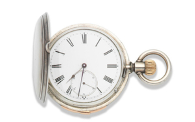 Bearing the signature Pateck & Cie. A silver keyless wind repeating full hunter pocket watch