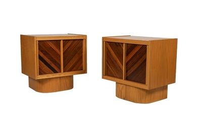 Brutalist Mixed Woods Night Stands