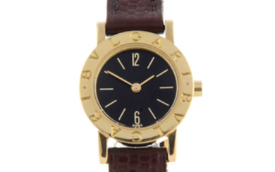 BULGARI - a lady's 18ct yellow gold wrist watch.