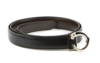 CARTIER - a Panthere belt. The thin black leather belt