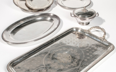 Eight Pieces of Christofle Silver-plate Tableware