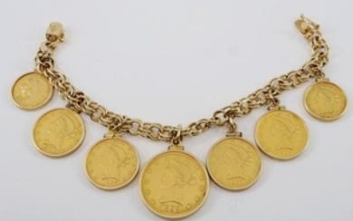 Gold Bracelet with 7 coins