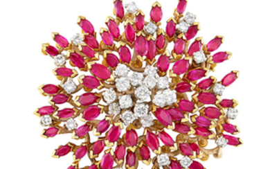 Gold, Ruby and Diamond Brooch, Grima