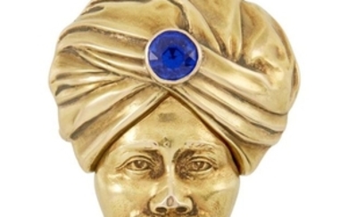 Gold Turban Head Pin-Pendant