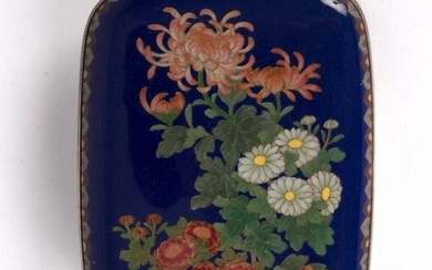 A Japanese cloisonnÃ© brooch of oblong form, decorated