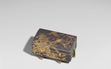 A Komai-style iron karabitsu-type lidded box. ...