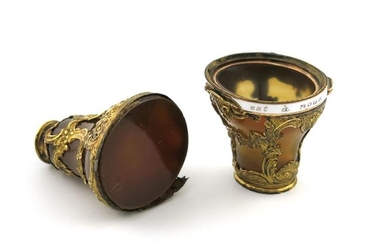 A late 18th century gold mounted agate bonbonniere...