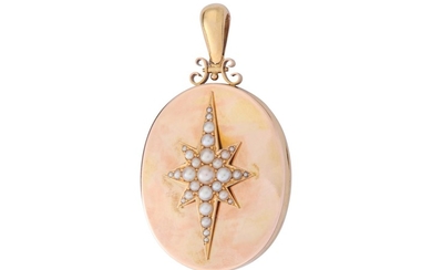 A late 19th century half-pearl locket pendant The...