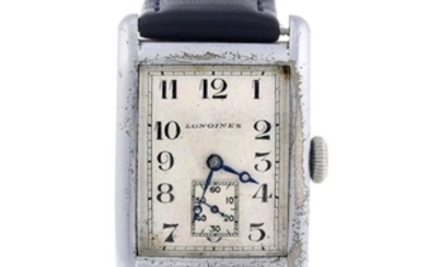 LONGINES - a gentleman's wrist watch. Nickel plated
