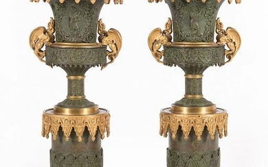 Louis Philippe Patinated Bronze Urns