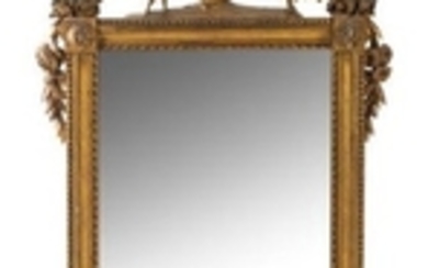 A Louis XVI Style Giltwood Mirror Heigh 55 x width 23