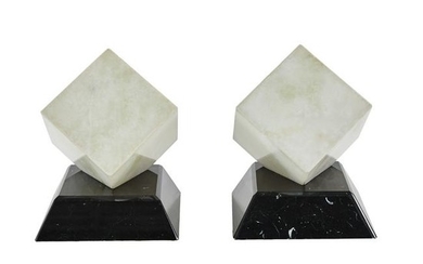 Marble Cube Table Lamps (2)