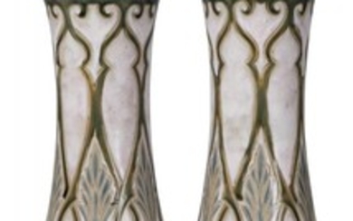 Royal Doulton, a pair of stoneware vases...