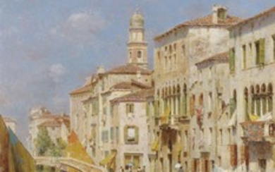 Rubens Santoro (Italian, 1859-1942), Canal in Venice