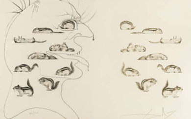 Salvador Dali (1904-1989) L'Homme ressucité par l'holographie de l'écureuil (M & L 567b; Field 73-20A)